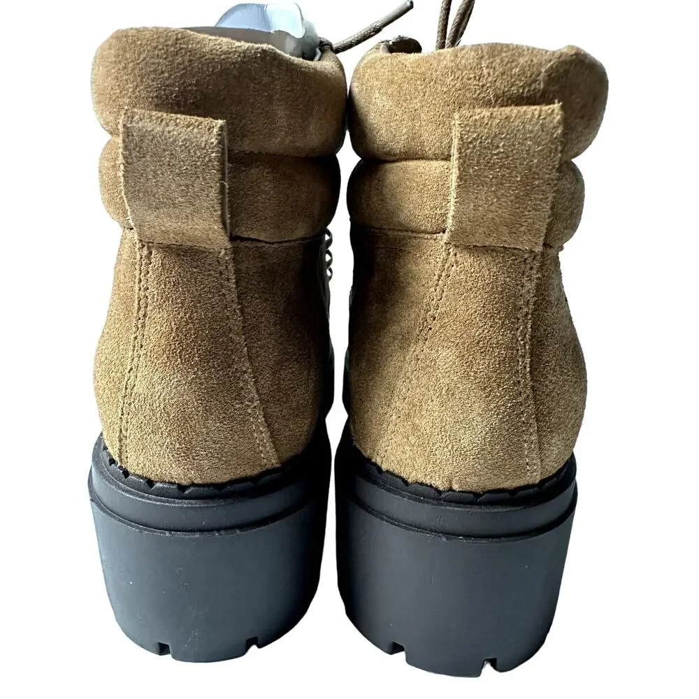 Marc Fisher NWT Nairy Hiking Boot Medium Brown Lug Sole Women Size 8M Outdoor